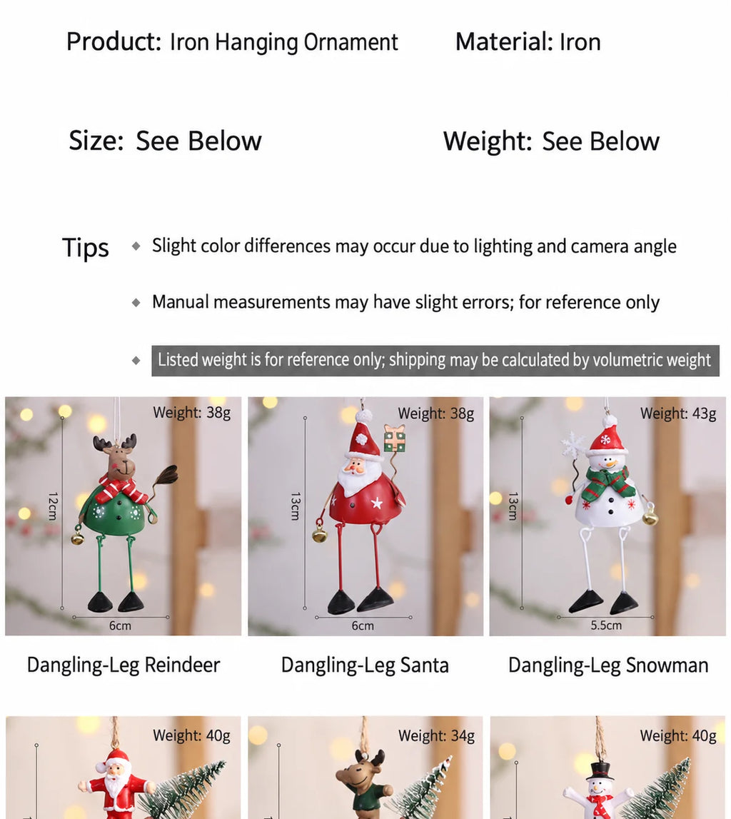 Iron Art Christmas Ornaments – Santa, Snowman & Reindeer