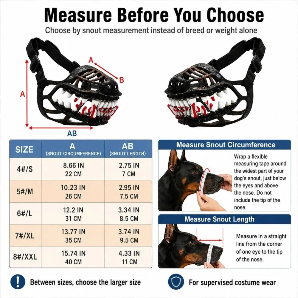Scary Dog Muzzle Costume – Latex Halloween Monster Mask