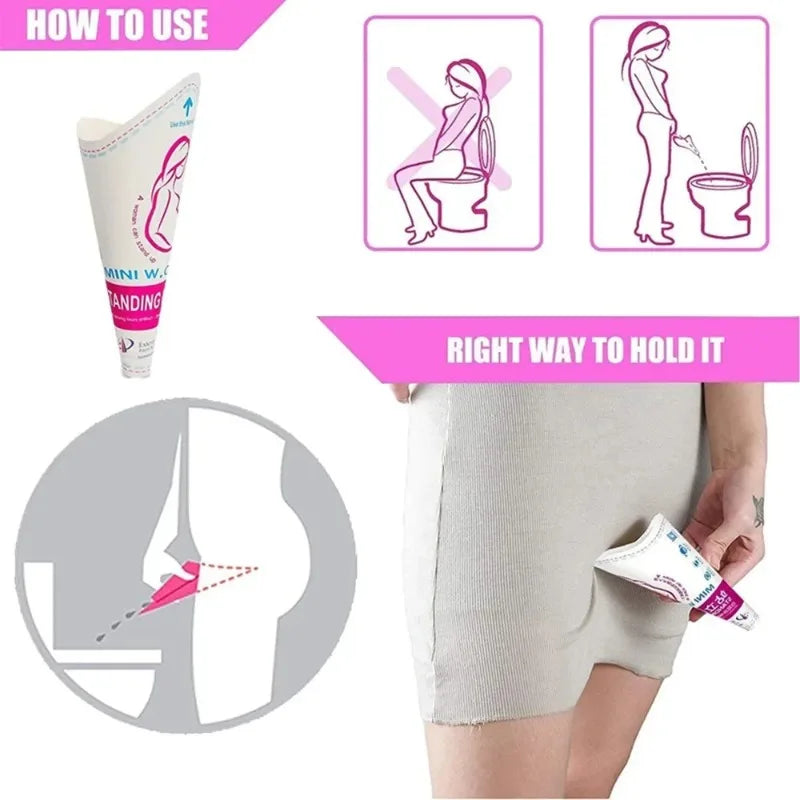 Women's Portable Urinal Funnel – Disposable Female Pee Device