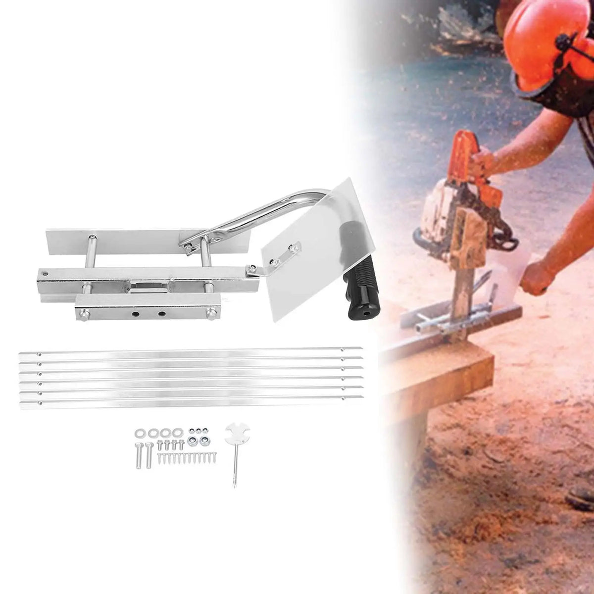 Portable Chainsaw Edging Sawmill Milling Attachment & Guide Rail