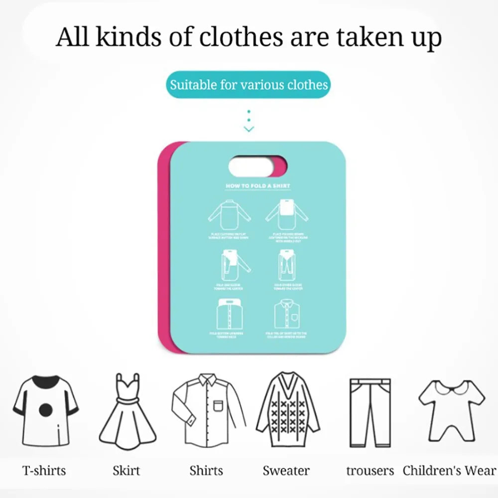 White Quick-Fold Shirt Folding Board – Durable PP Plastic