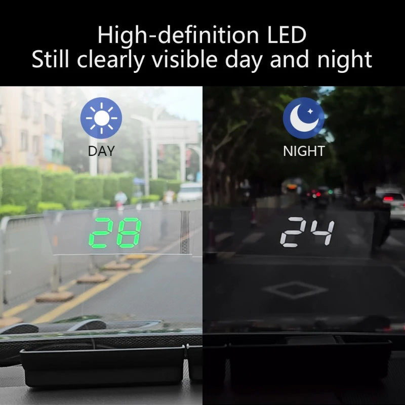 HD LED Car HUD Head-Up Display | GPS Speedometer All Vehicles