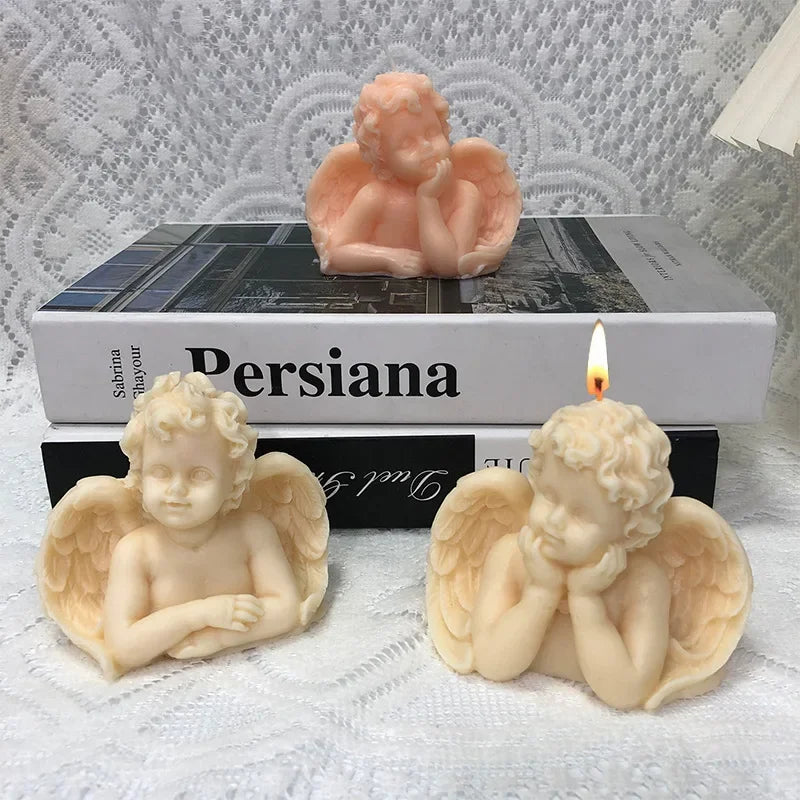 3D Angel Baby Silicone Mold – DIY Candle & Cement Casting