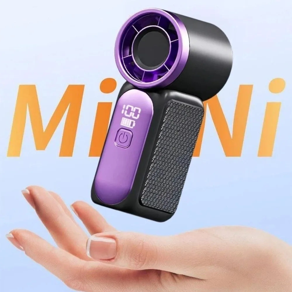 Portable Mini Handheld Fan – USB Rechargeable, LED Display