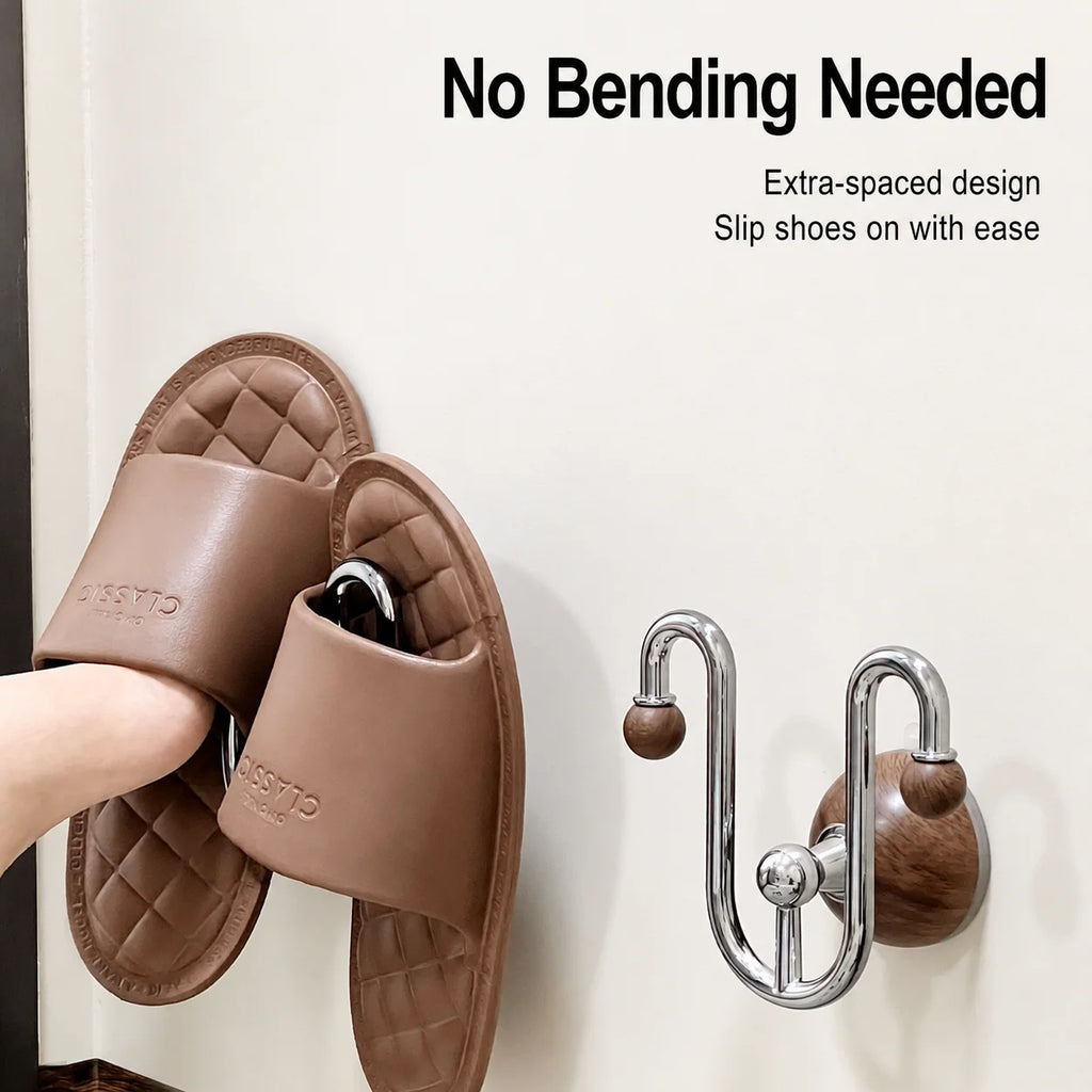 No-Drill Wall-Mounted Slipper Rack – Suction Cup Bathroom Storage
