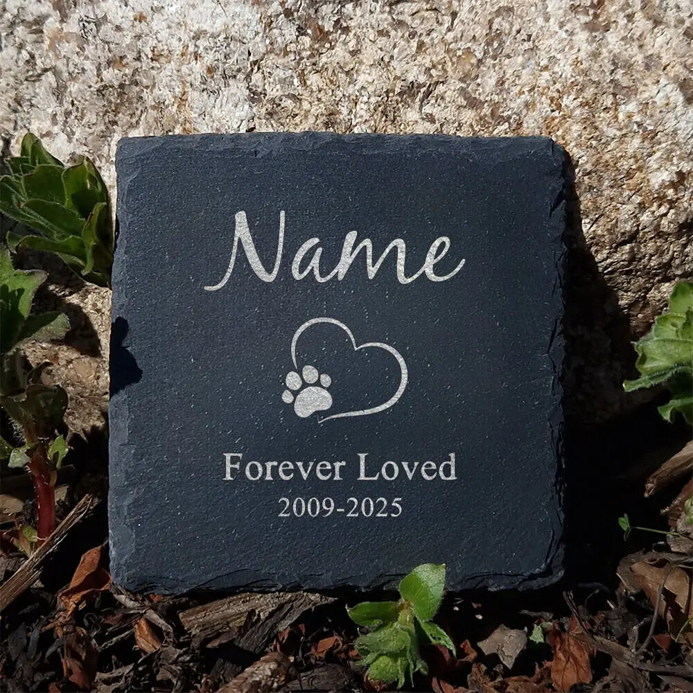 Personalized Dog Memorial Garden Stone | Pawprint Keepsake
