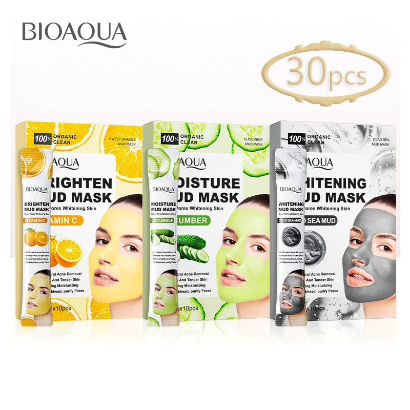 LAIKOU Vitamin C & Cucumber Clay Face Masks – 30-Pack