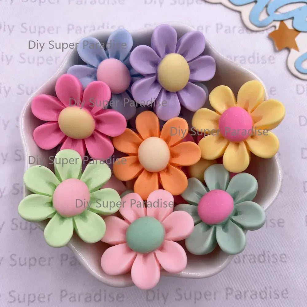 25mm Resin Kawaii Sunflower Flatback Figurines 10PCS – DIY Craft