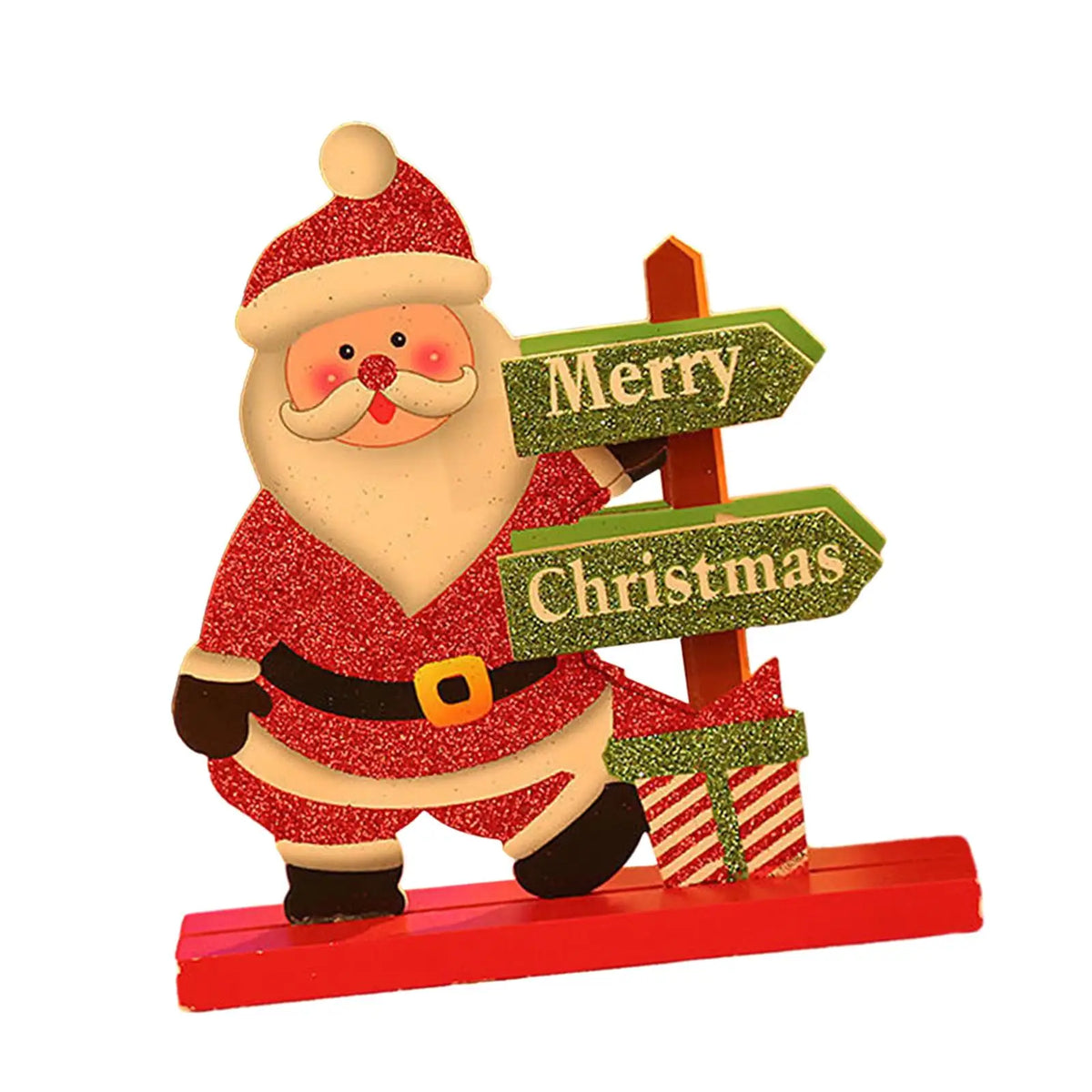 Wooden Horse Christmas Figurine | Carved Holiday Desk Décor