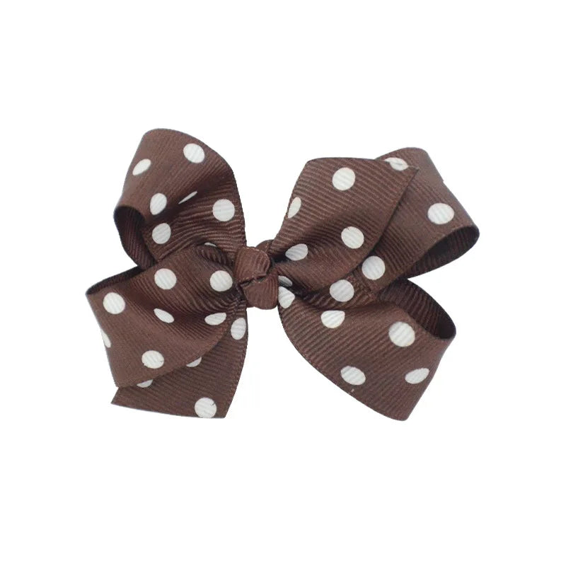 12-Pack Handmade Grosgrain Ribbon Bow Hair Clips for Girls