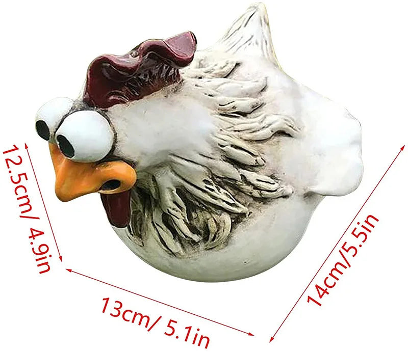 Big-Eyed Chicken Garden Ornament – Fence & Courtyard Decor