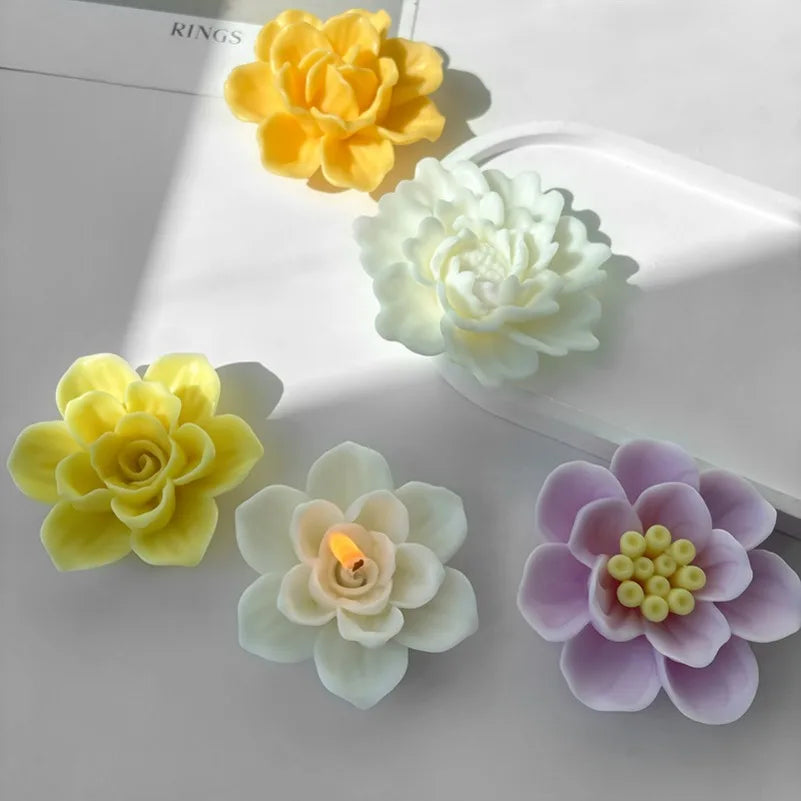 3D Flower Silicone Mold – Sunflower Peony Rose 8–10cm DIY