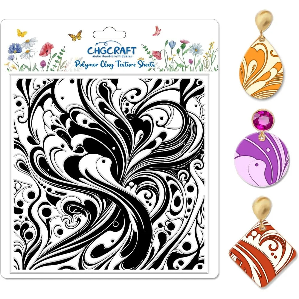 Polymer Clay Texture Sheet – Fumes & Water Flow Stamp Mat