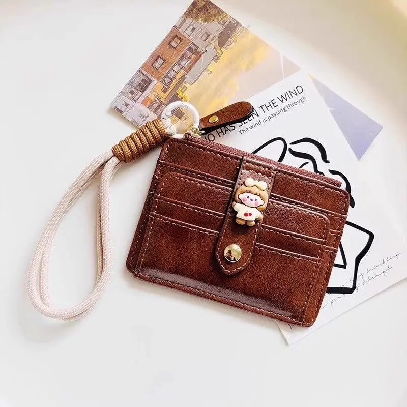 Women's Compact Folding Wallet – Multi-Card Slot Zipper Purse