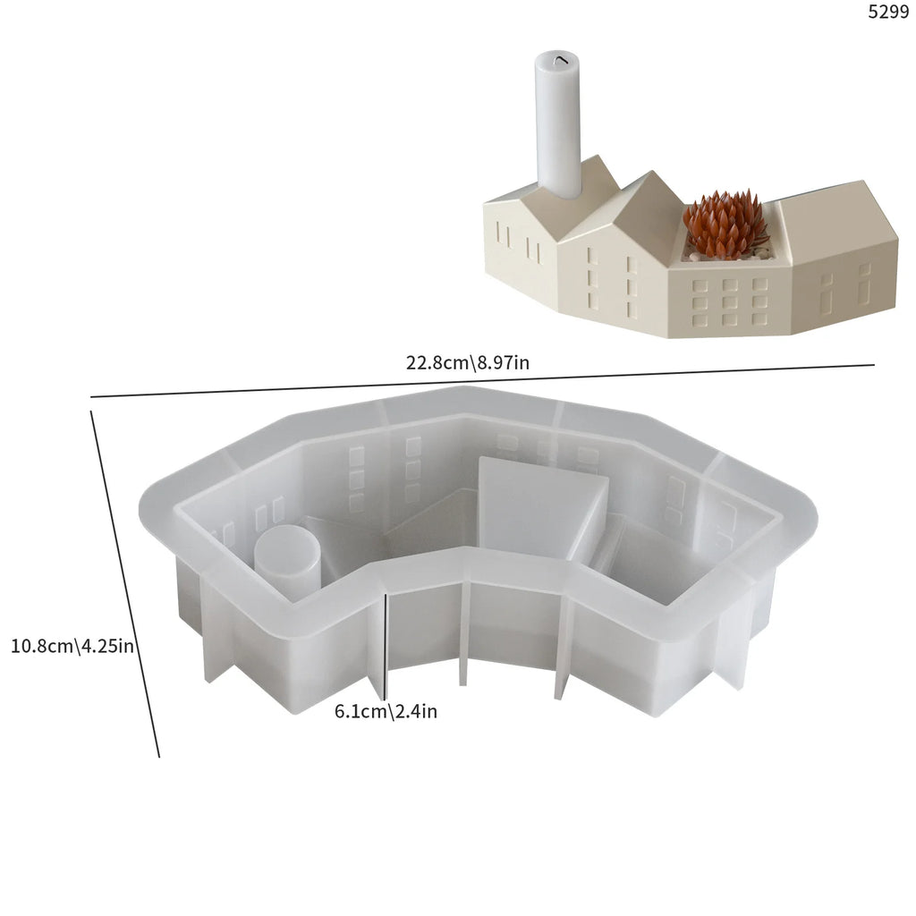 House Shape Silicone Mold – DIY Candle, Gypsum & Resin Craft