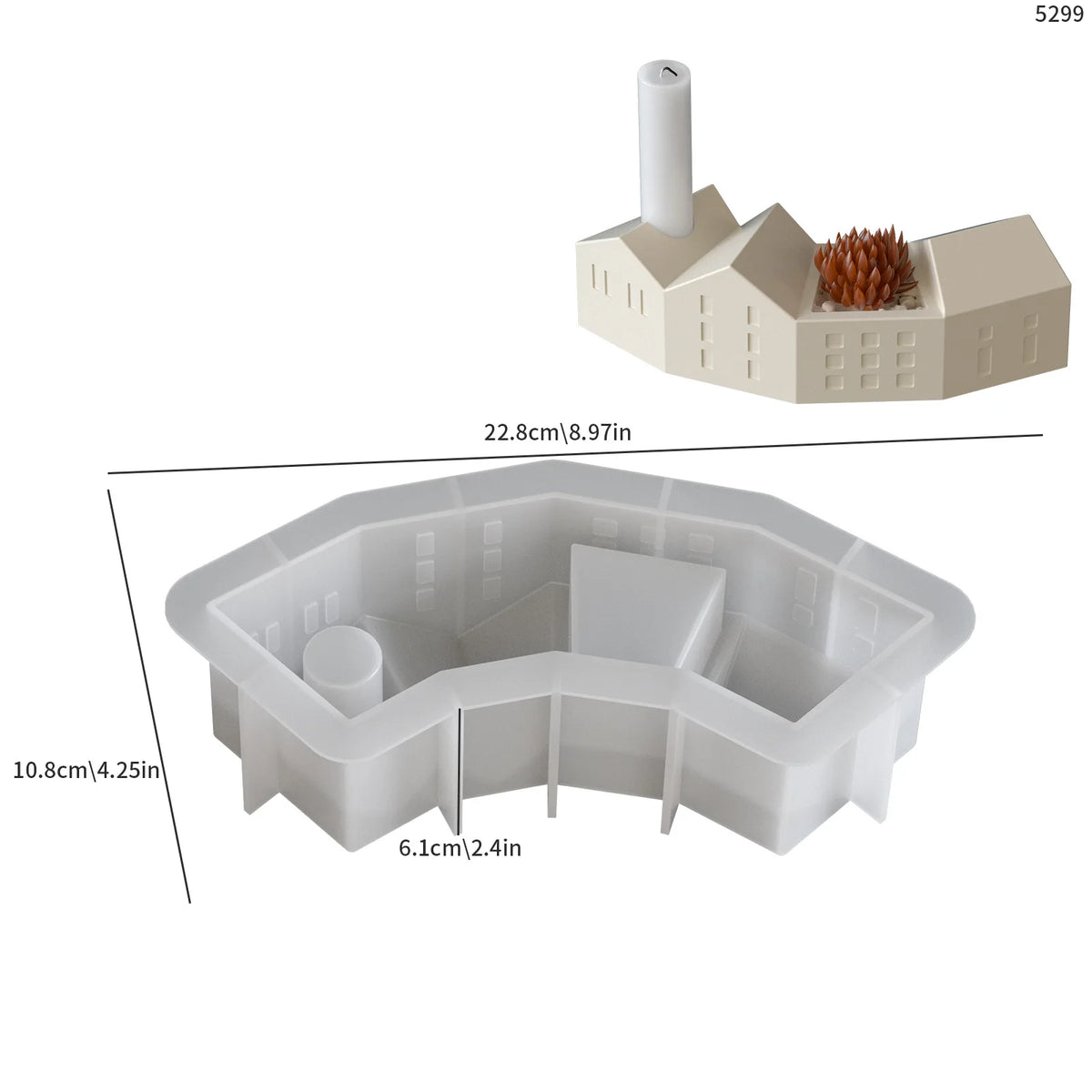 House Shape Silicone Mold – DIY Candle, Gypsum & Resin Craft
