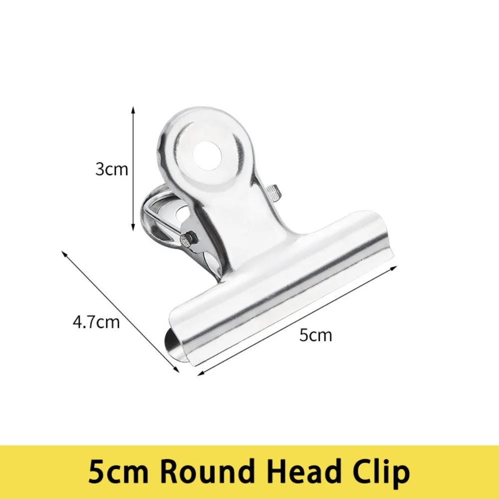 Stainless Steel Metal Binder Clips – Multi-Size Round/Flat/Mountain