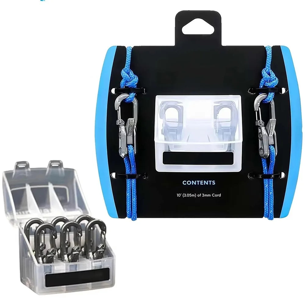 Knot-Free Rope Tensioner 6-Pack – Locking Tie-Down w/ Hooks