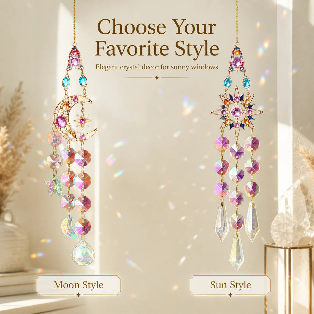 Crystal Sun Catcher Window Hanging – Rainbow Prism Pendant