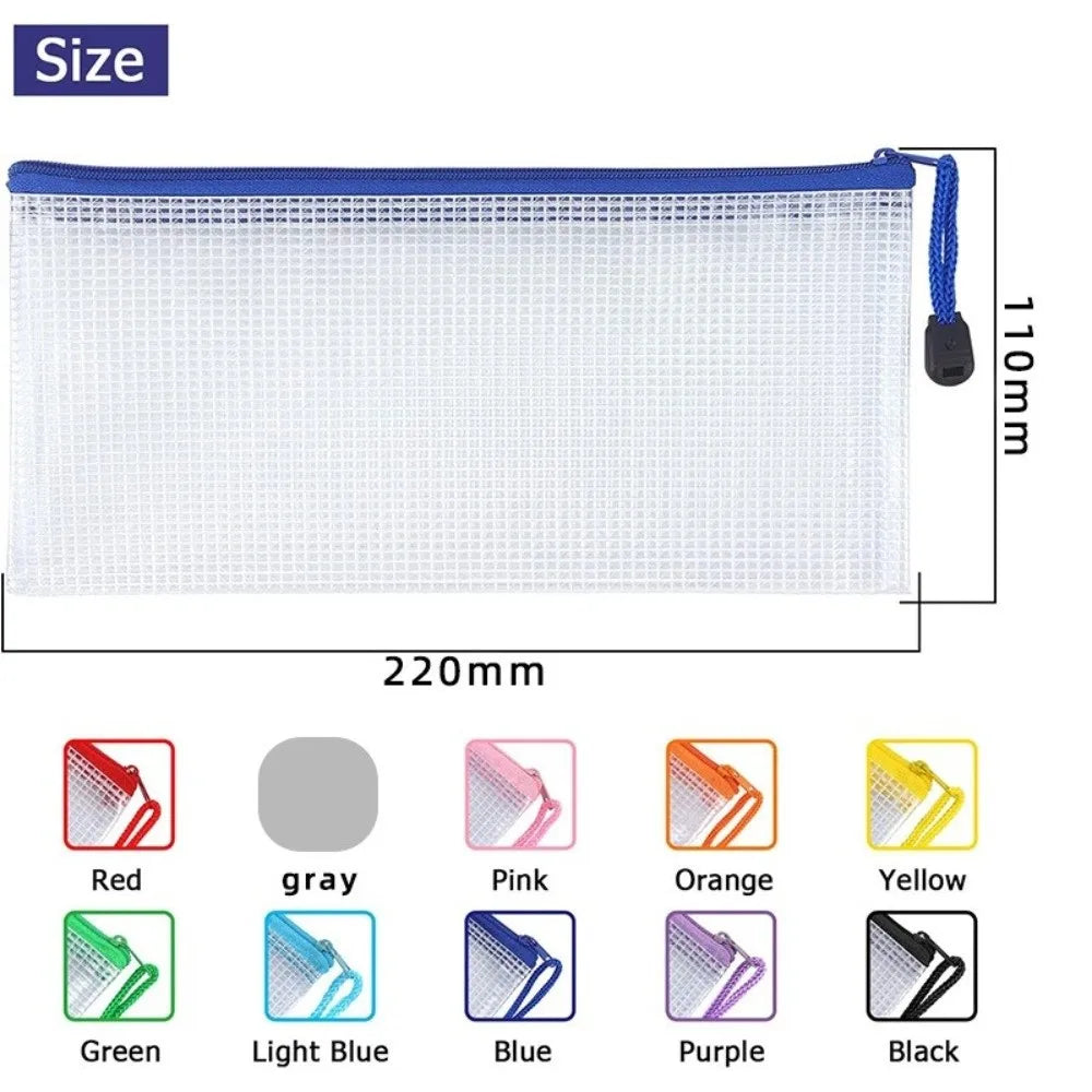 PVC Mesh Zipper Pouch – Waterproof Transparent Organizer