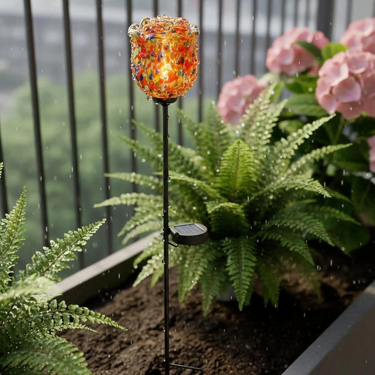 Solar Rose Garden Stake Light – Weatherproof Iron Art 66cm