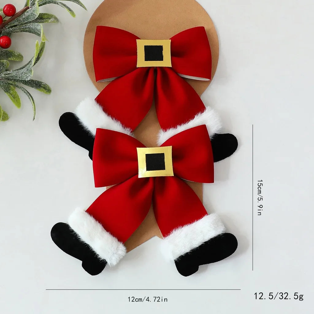 Velvet Christmas Bow Hanging Ornament | Festive Tree Decor