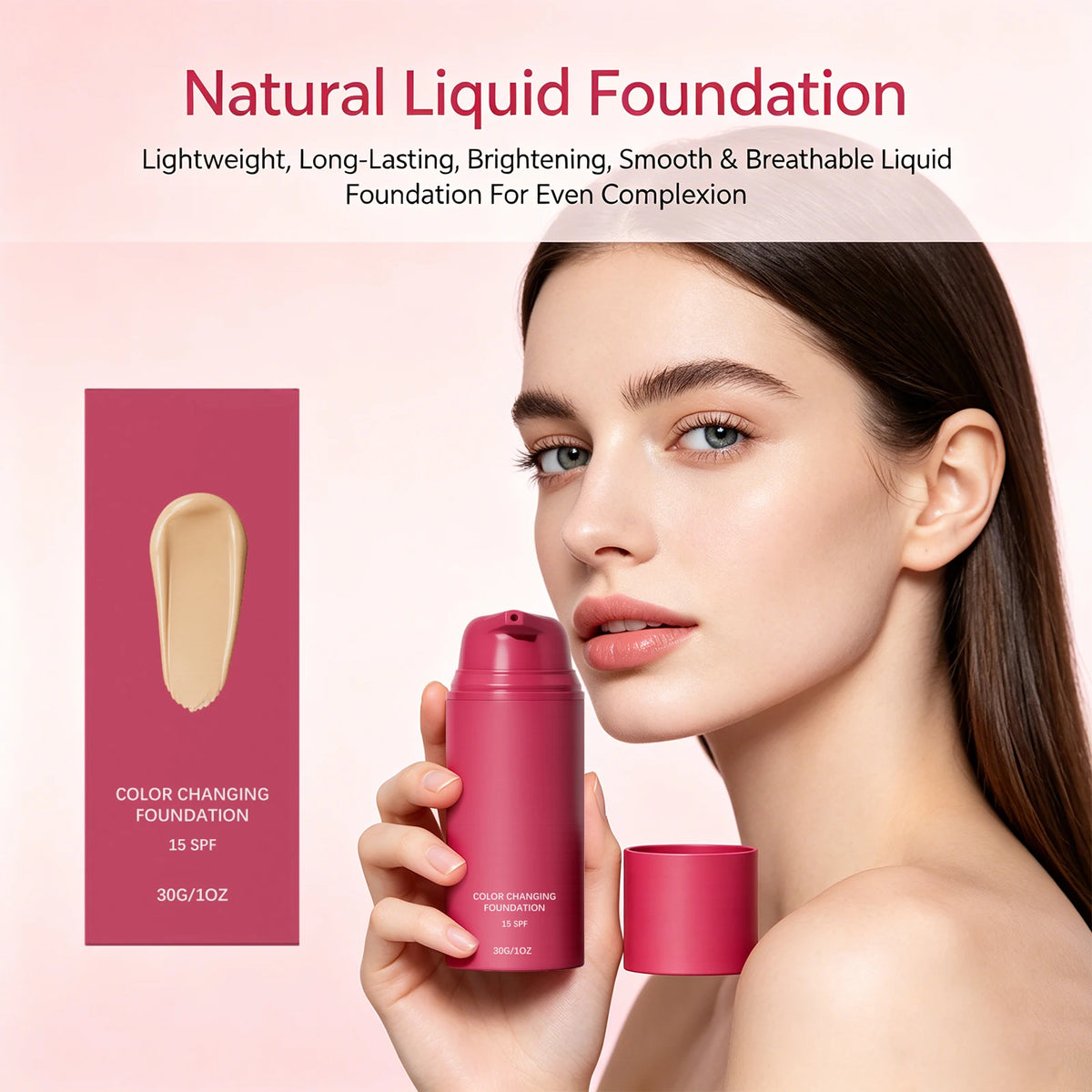 Color Changing Foundation SPF 15 | Full Coverage Lightweight