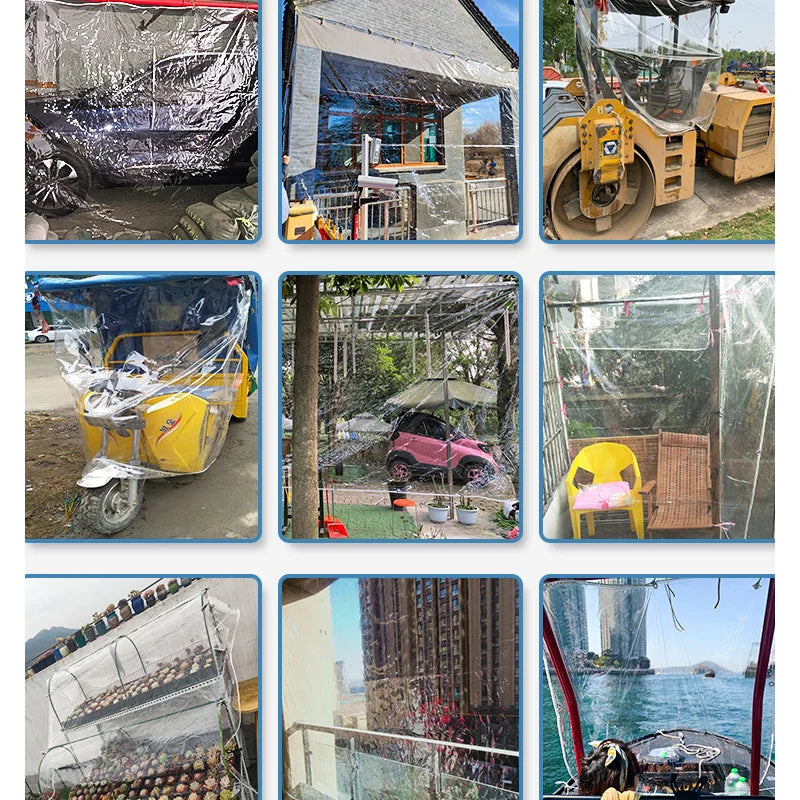 Transparent PVC Tarp – Clear Waterproof Rain Cover Curtain
