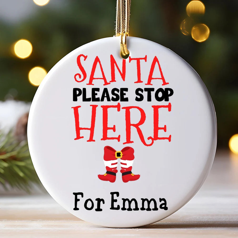 Personalized Christmas Ceramic Ornament – Custom Name Kids