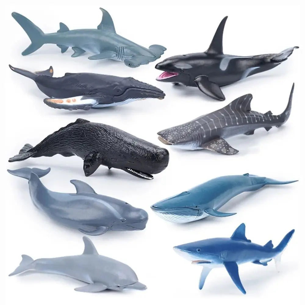 Ocean Animal Figurines – Shark, Whale & Dolphin PVC Models