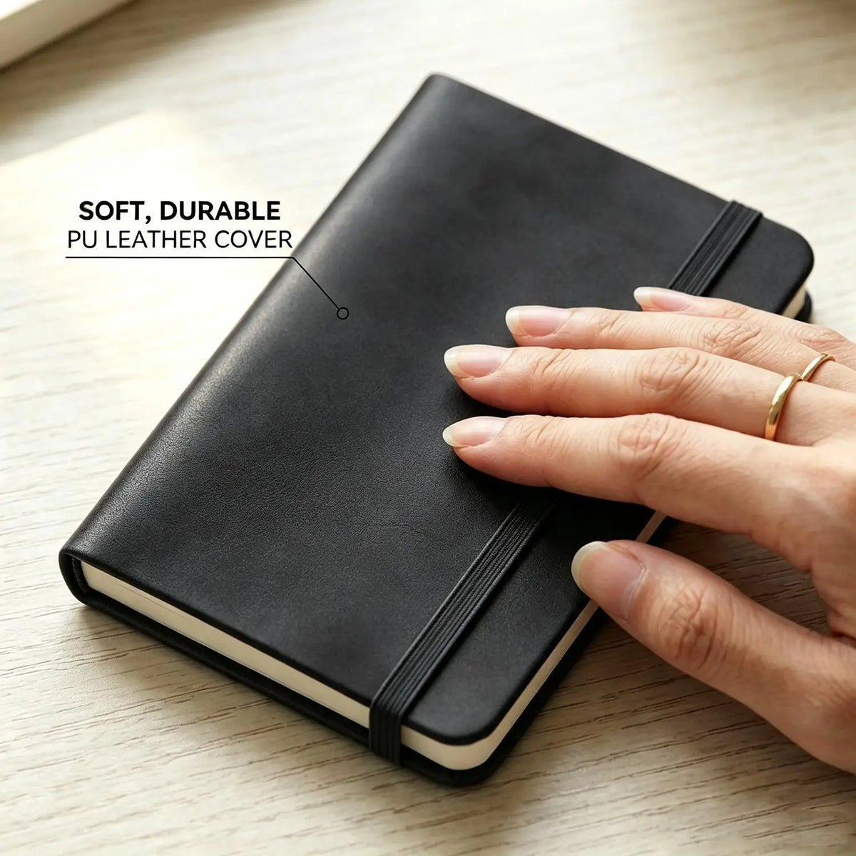 Mini A7 Pocket Notebook – PU Leather Diary with Pen Holder
