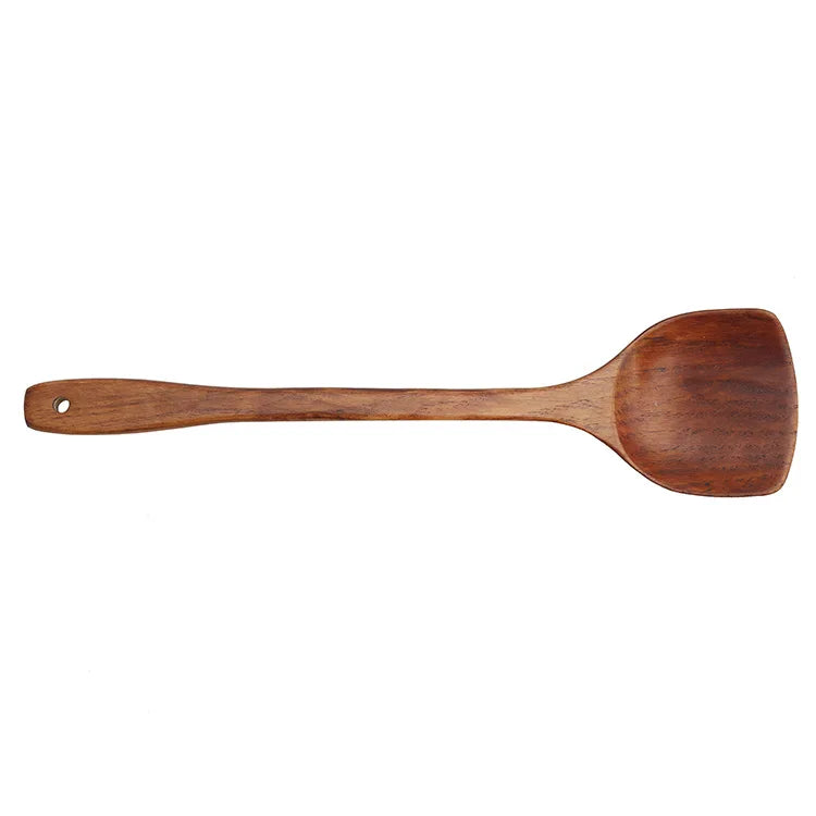 Long Handle Wooden Cooking Spatula – Non-Stick Kitchen Tool