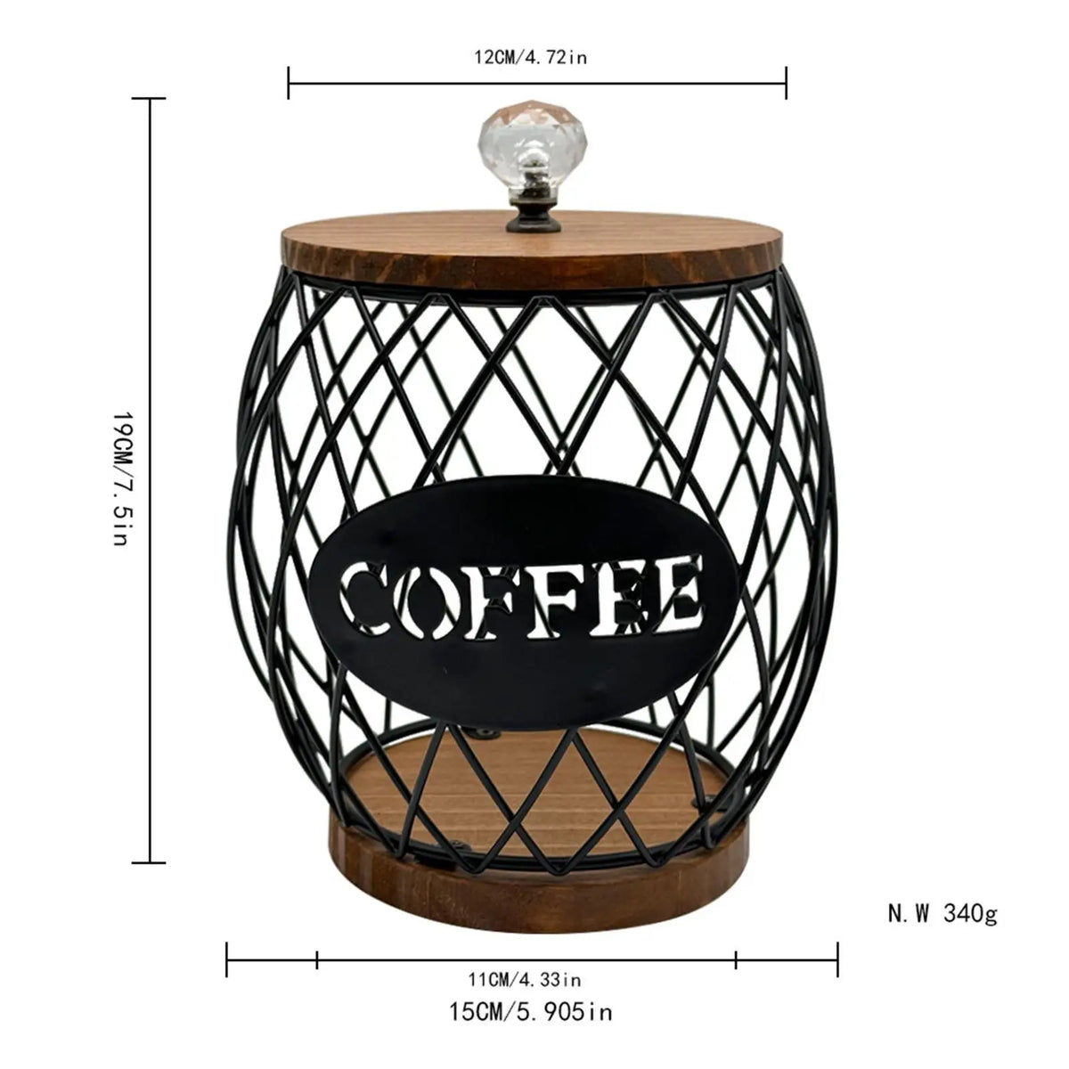Kesoto Coffee Pod Holder Organizer – Large Capacity Basket