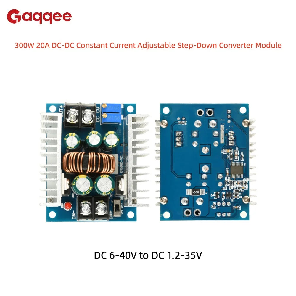 300W DC-DC Buck Converter 6-40V to 1.2-35V 20A CC CV Module