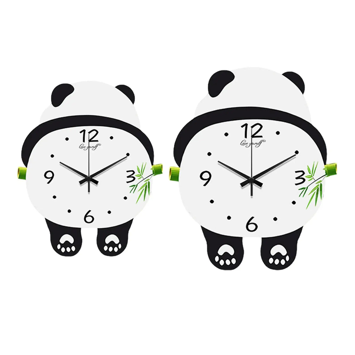 Panda Wall Clock – Silent Wooden Non-Ticking Home Decor