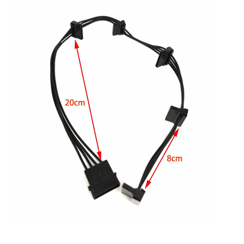4-Pin Molex to 5x SATA Power Splitter Cable for DIY PC