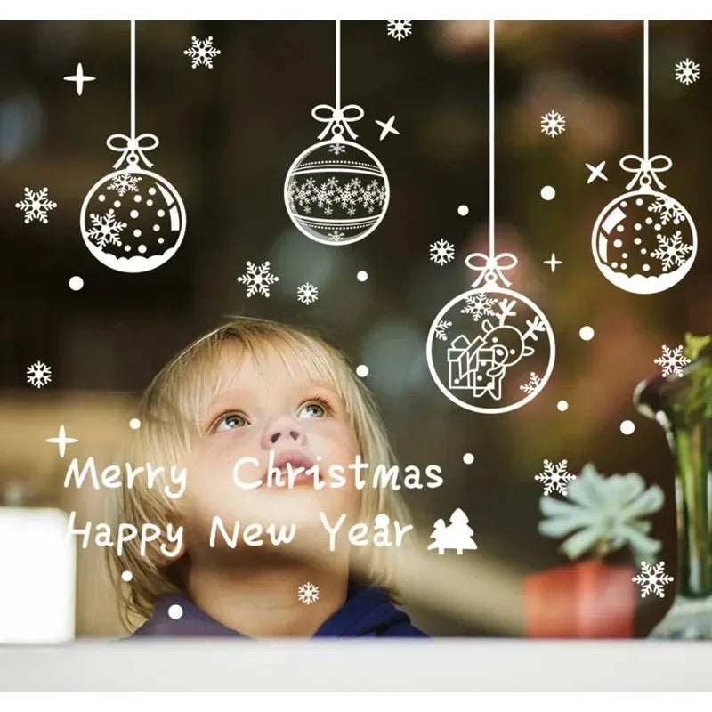 Christmas Snowflake Ball Bell Window Wall Decals – PVC Stickers