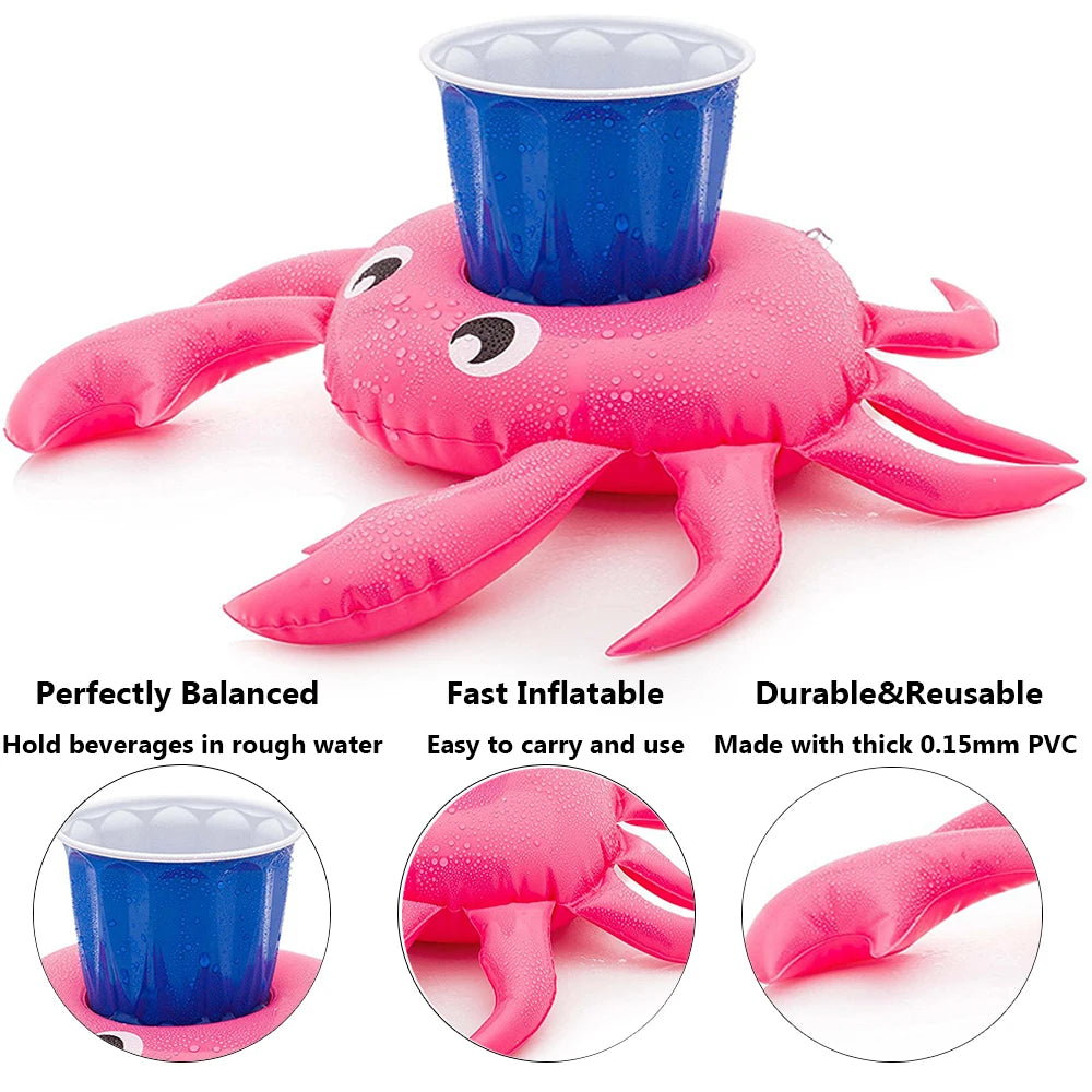 Inflatable Pool Float Drink Holder – PVC Cup Coaster Float
