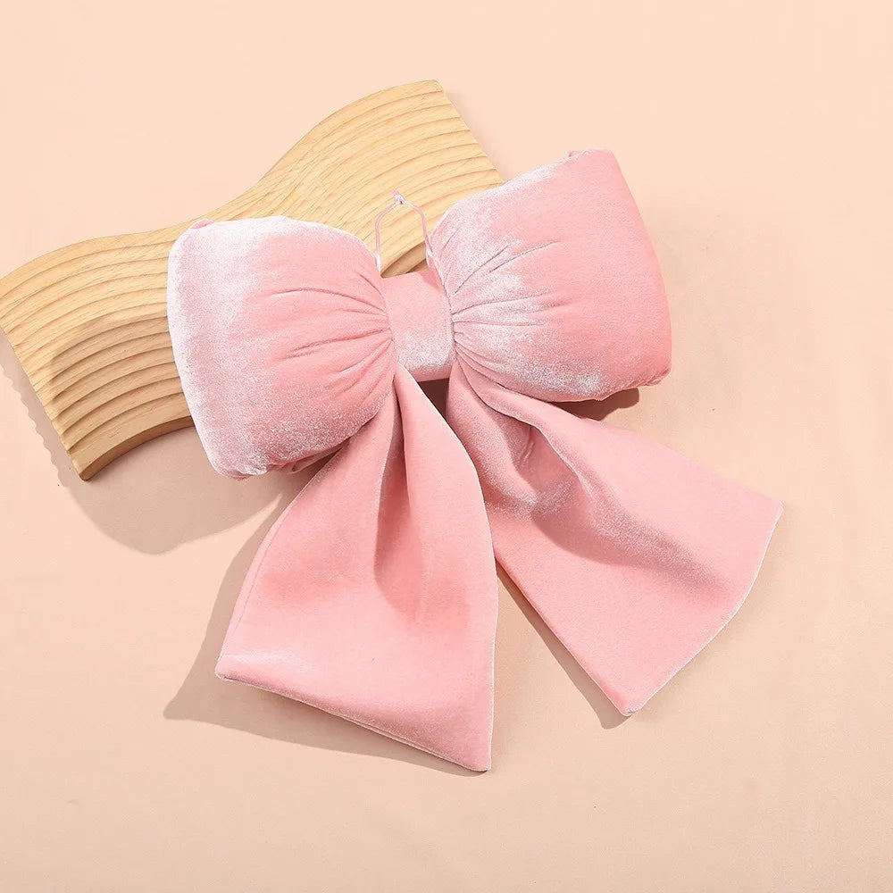 Velvet Bowknot Christmas Ornament | Hanging Bow Pendant Décor