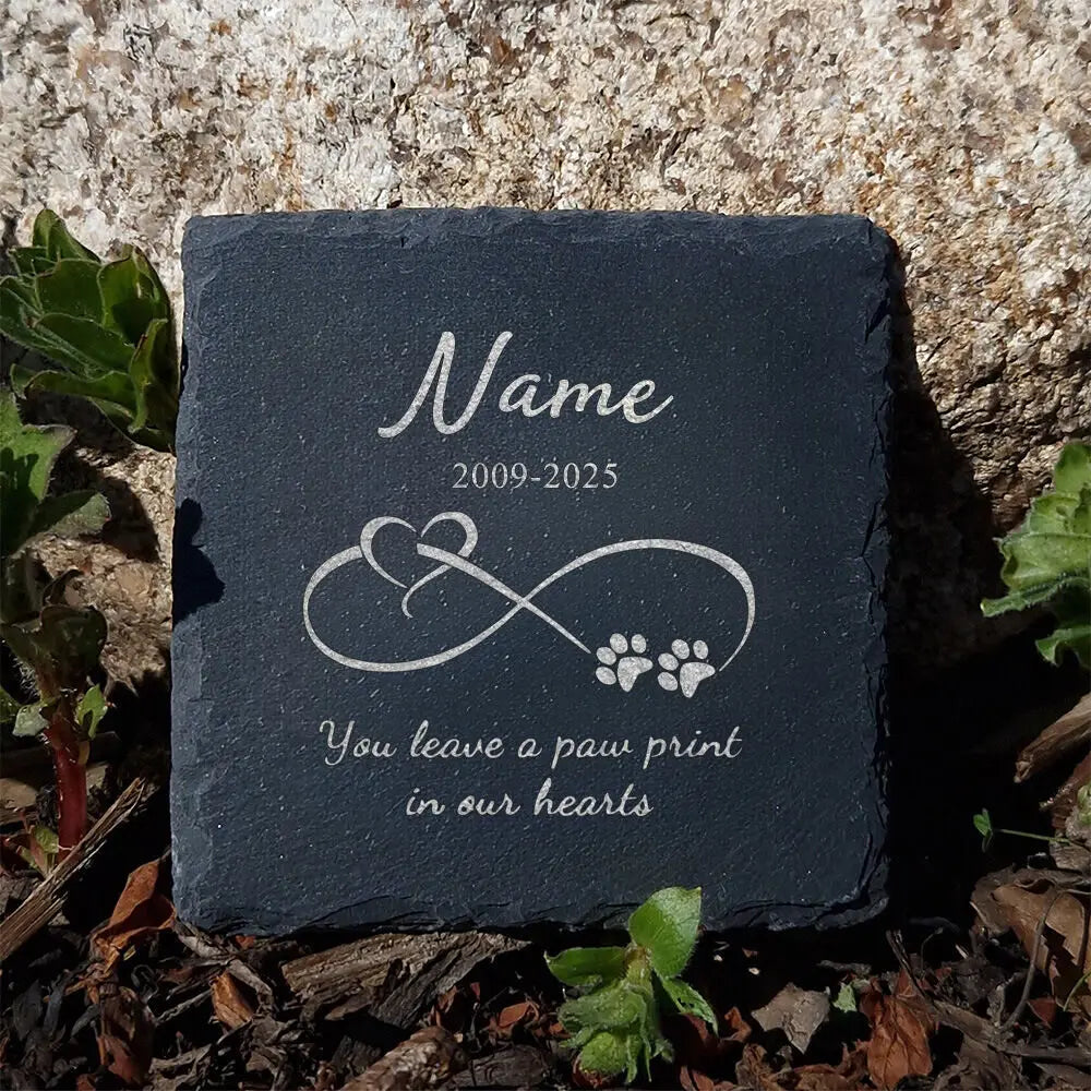 Personalized Dog Memorial Garden Stone | Pawprint Keepsake