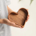 Heart-Shaped Solid Wood Walnut Serving Tray – Candy & Snack Platter