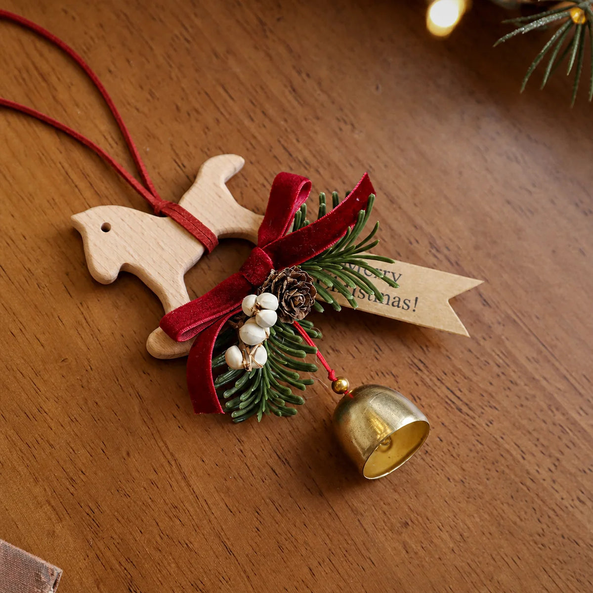Wooden Rocking Horse Christmas Hanging Ornament | Festive