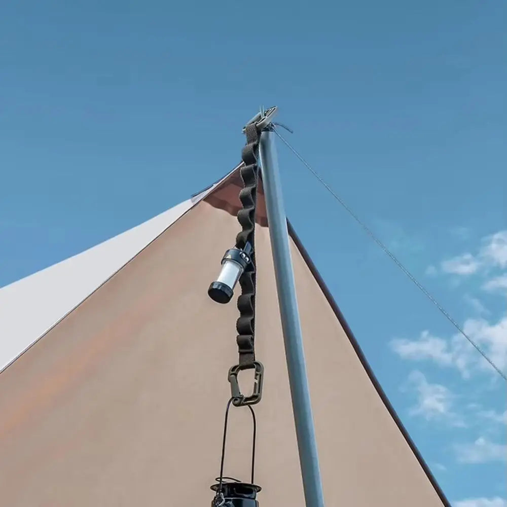 Camping Clothesline Strap – Portable Tent Hanging Rope with Rings