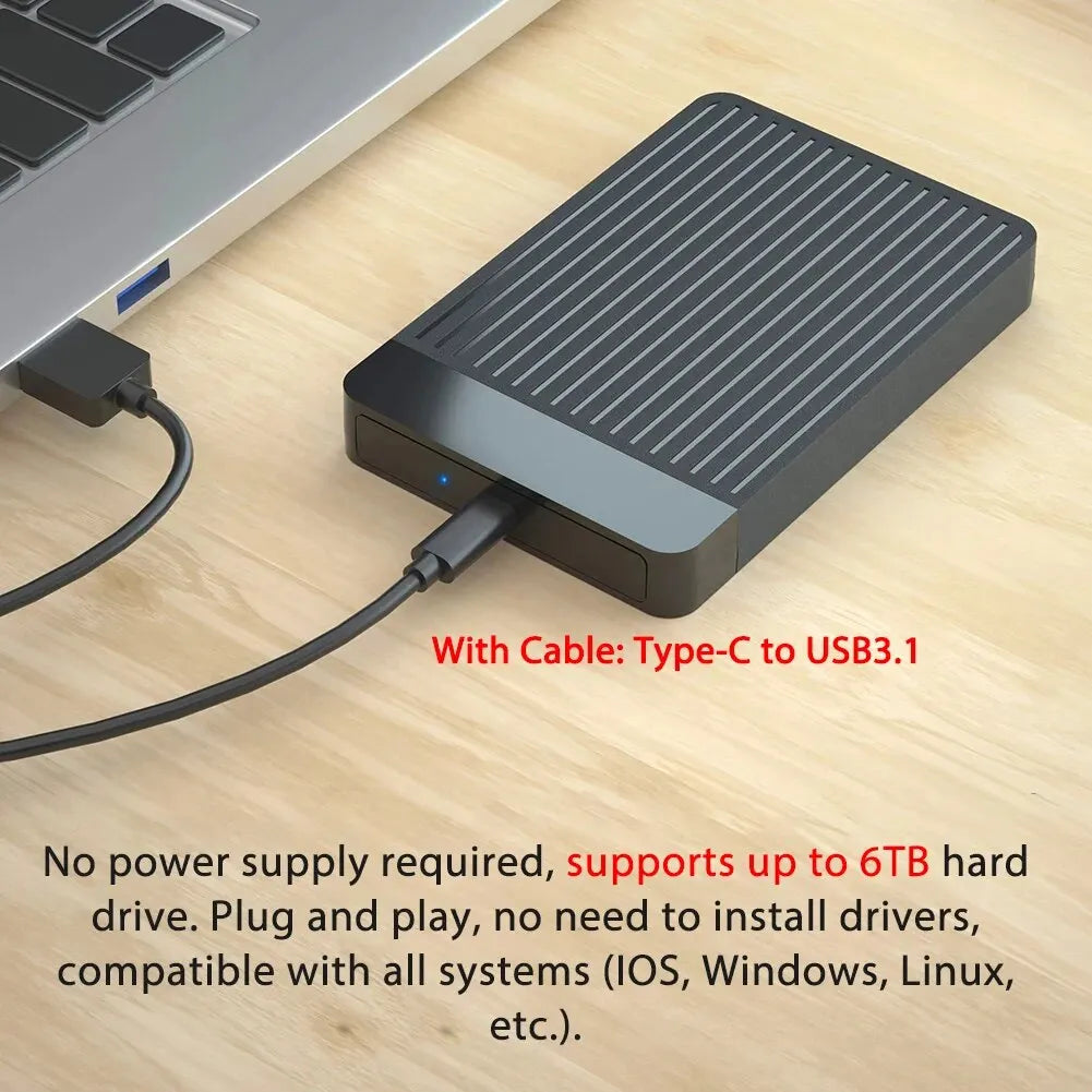 2.5" SATA to USB 3.1/3.0 HDD SSD External Enclosure – 6Gbps