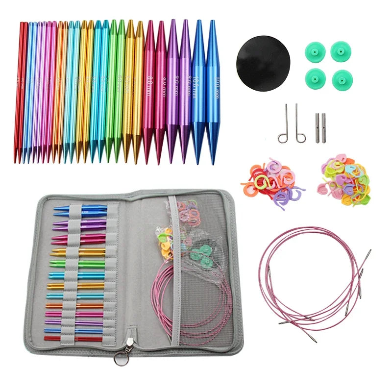 Interchangeable Circular Knitting Needles Set – Aluminum