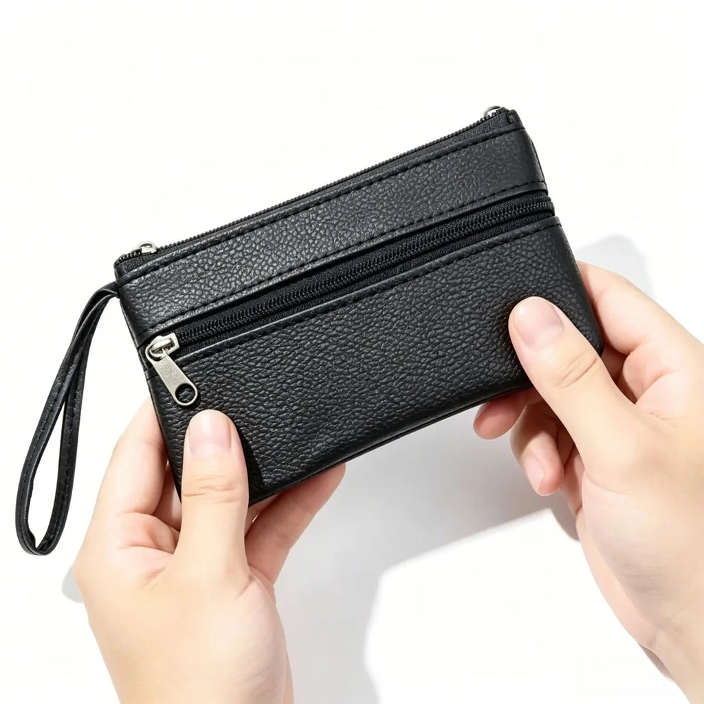 Mini Zipper Coin Purse PU Leather Key Holder Wallet