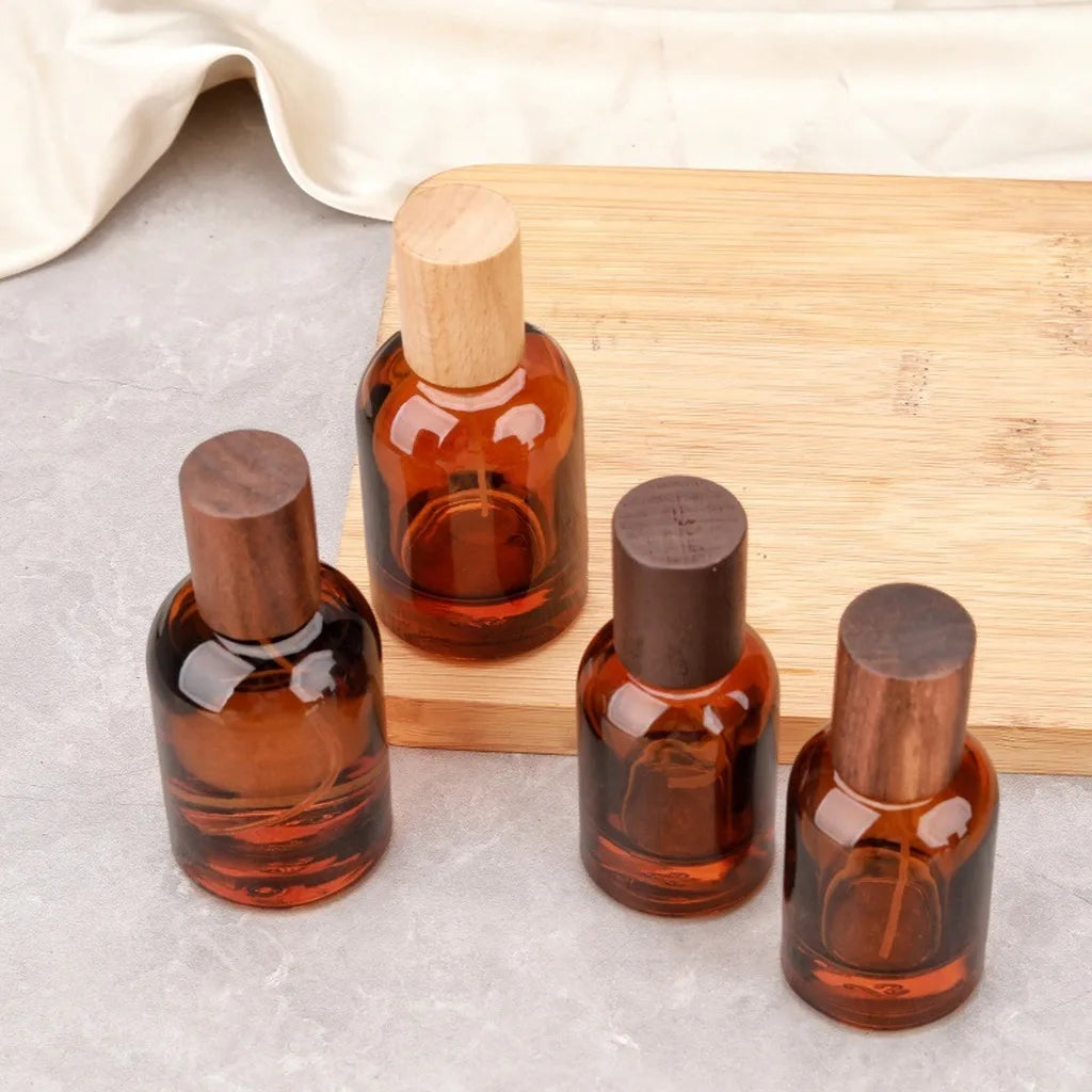 Refillable Amber Glass Perfume Spray Bottle | Travel Size