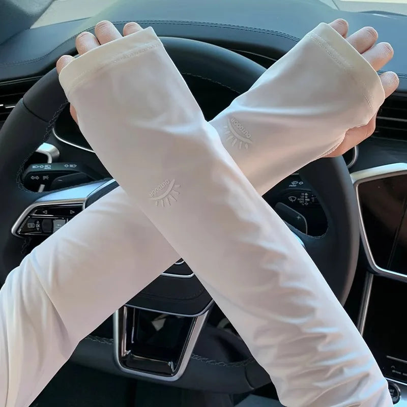 UV Protection Ice Silk Arm Sleeves – Unisex Cycling Sun Sleeves