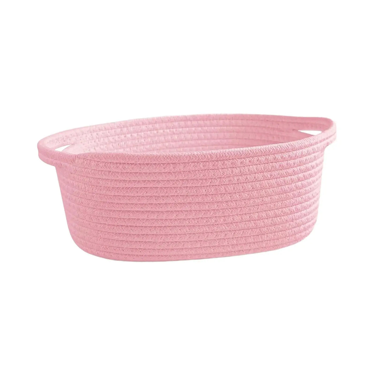 Woven Cotton Rope Storage Basket with Handles | Organizer Bin