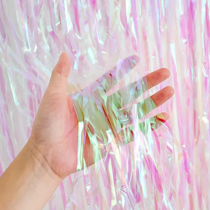 Candy-Color Rainbow Rain Curtain | Birthday Party Photo Backdrop
